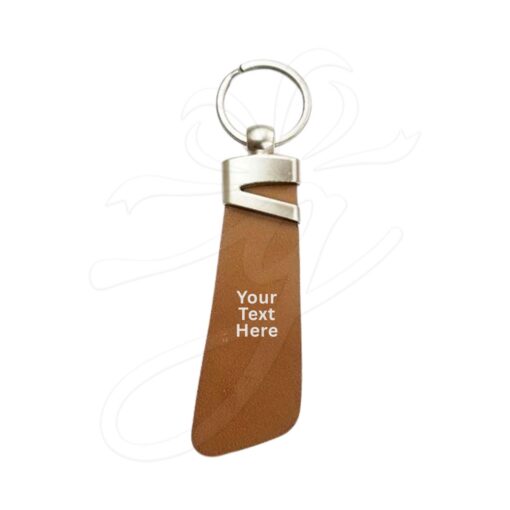 Brown Leather Keychain