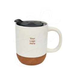 Customizable White Ceramic Mug with Lid