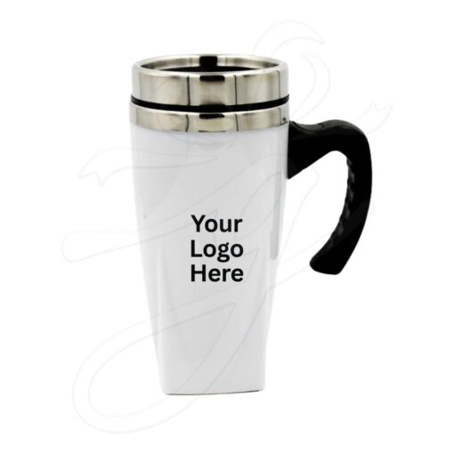 Customizable White Travel Mug