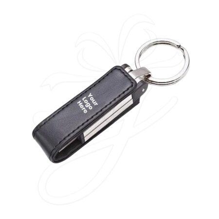 Leather USB Drive with Keychain