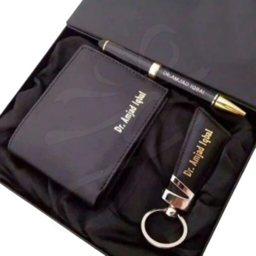 Personalized Wallet, Keychain, and Pen Gift Set