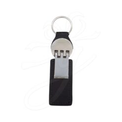 Premium Black Leather Keychain