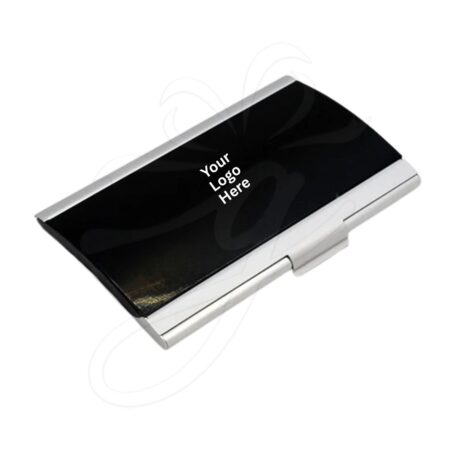 Sleek Black & Silver Card Holder