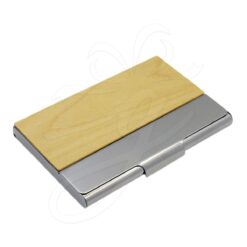 Wooden Finish Metal Card Holder
