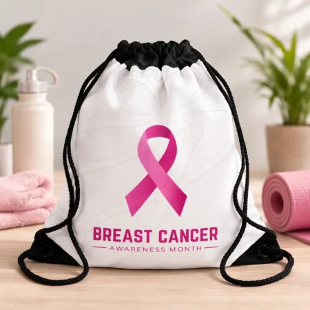 Breast Cancer Awareness String Bag