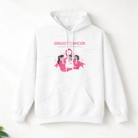 Breast Cancer Awareness White Hoodie 2