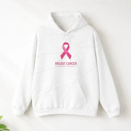 Breast Cancer Awareness White Hoodie