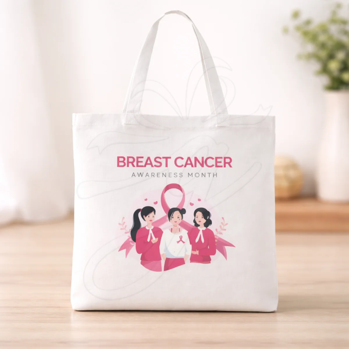 Pink October Awareness Tote Bag
