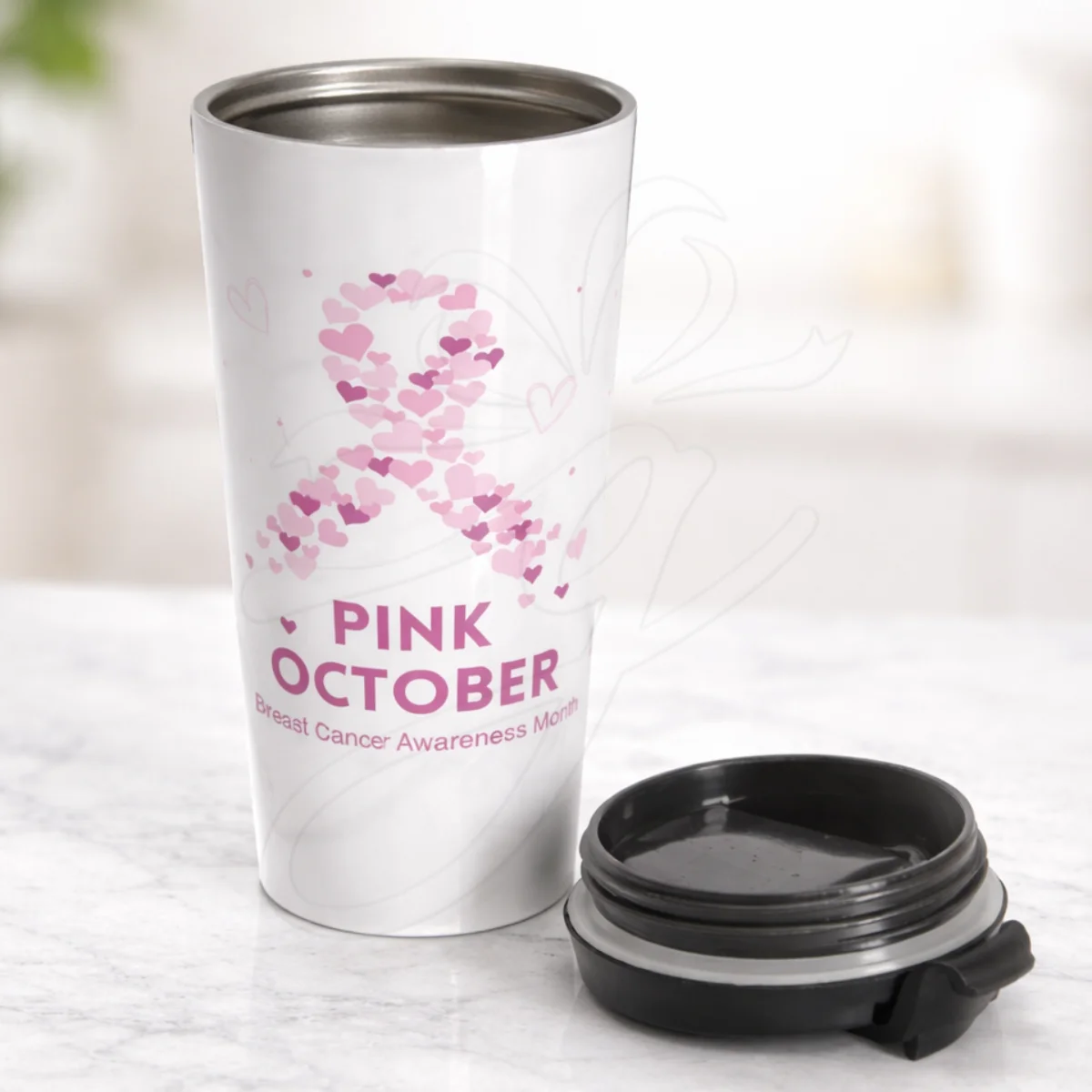 Pinktober Awareness Travel Mugs
