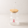 Ribbed Glass Cup with Lid